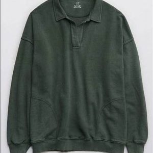 Aerie Henley Polo Sweatshirt